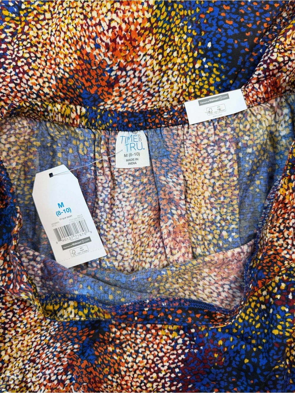 Time and Tru Multicolor Abstract Dot A-Line Skirt - Picture 4 of 4